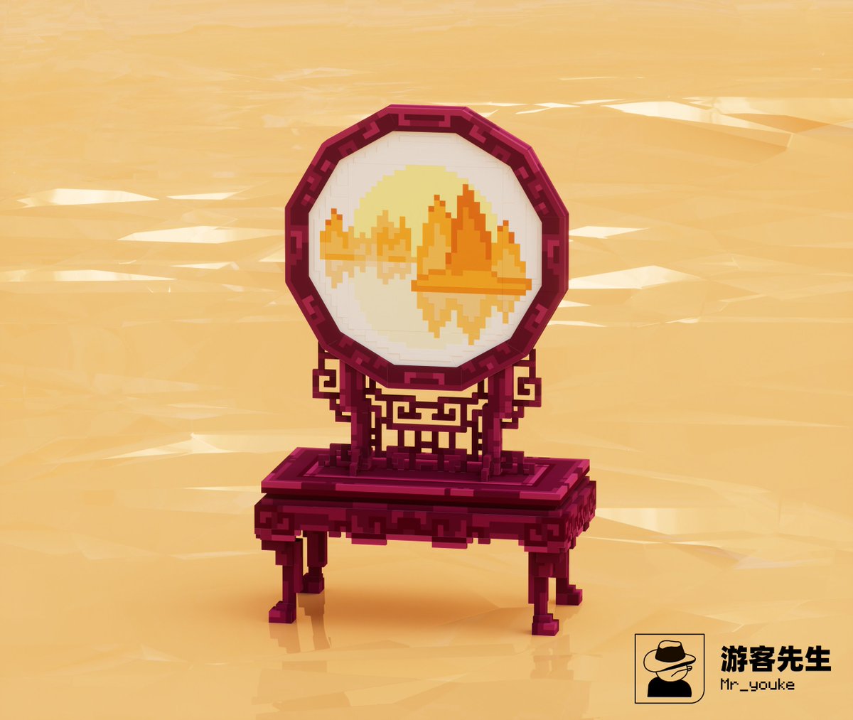 Chinese furniture series——Dressing table
 #VoxEditWeekly
#TheSandbox 
#VoxEdit 
#thesandboxgame