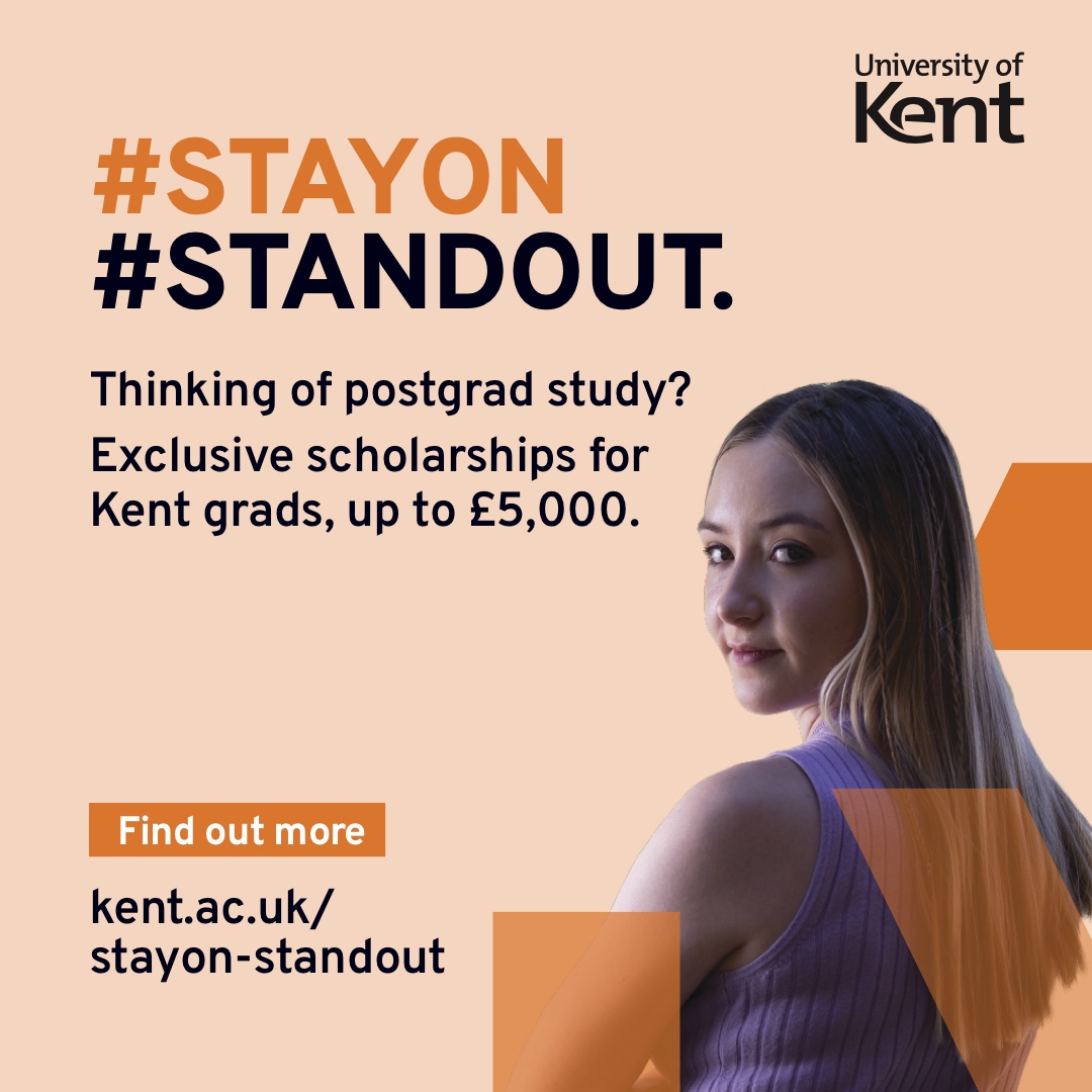 #Standout from the crowd by #stayingon at the University of Kent. 

Find out more about Postgraduate study at our PG Open day on Feb 22nd  5-7pm, book via the university main page. 

We hope to see many of you there!