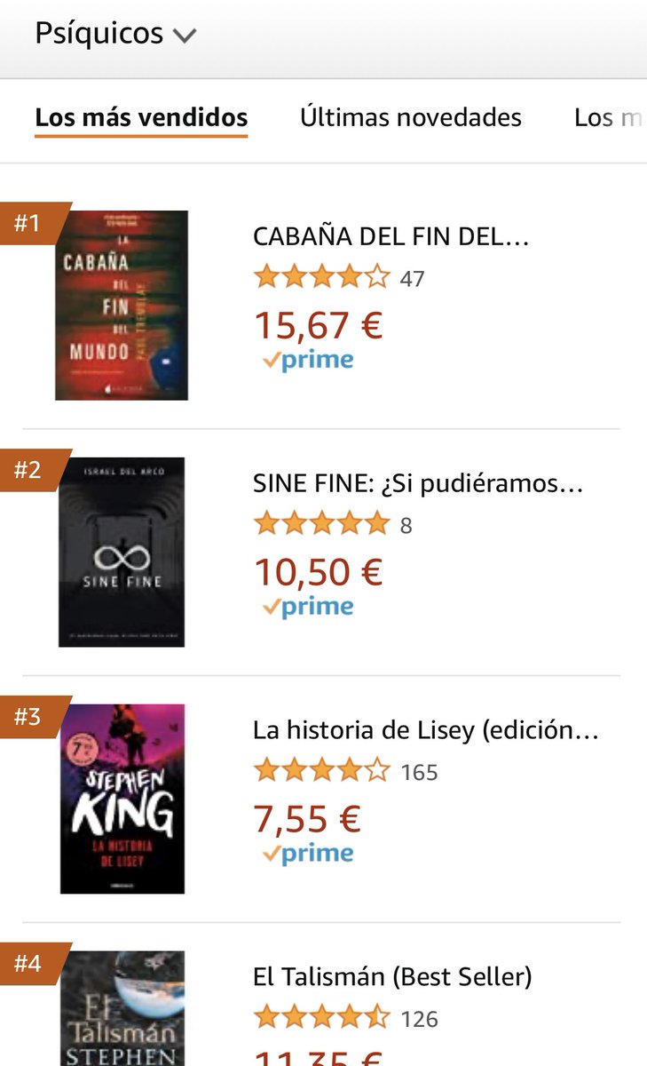sinefinebook's tweet image. Hoy #sinefinebook se encuentra en el número #2 de los thrillers psicológicos más vendidos en #amazonespaña. Gracias!
@anikalibros @lungarnos @AlgunosLibrosB @AmazonKDP @penguinlibros @minotaurolibros @devoralibrosyt @bcspain