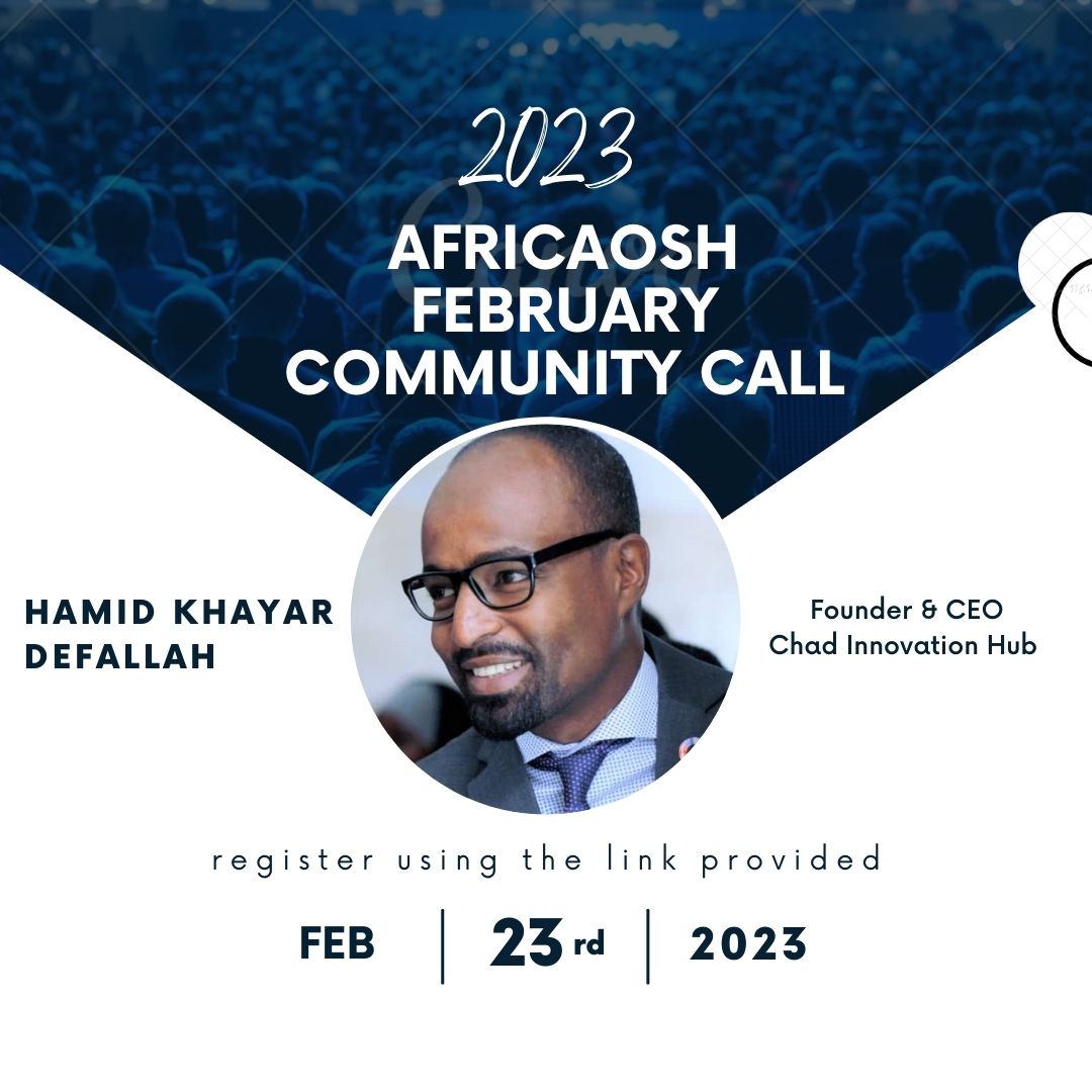 This month's @AfricaOSH community call will feature @khayarion.
Hamid is the Co-founder of @ChadInnov
 in Chad. Hamid will talk about #ChadInnovationHub and its activities, entrepreneurship, and innovation.
Register here: docs.google.com/forms/d/e/1FAI…