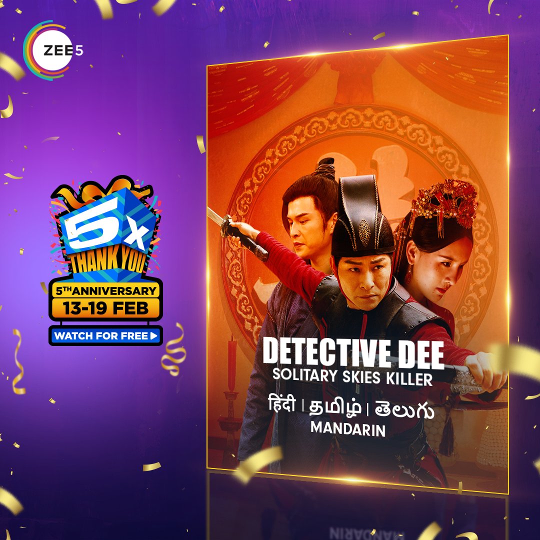 Free5onZee5's tweet photo. Aaiye kare kuch interesting mysteries solve, #DetectiveDee ke saath.
Dekhiye #5XEntertainment se bhari #DetectiveDeeSolitarySkiesKiller, February 13th-19th Hindi mein, sirf ZEE5 par, woh bhi bilkul free!
#5XThankYou https://t.co/QvMlMLsFW7