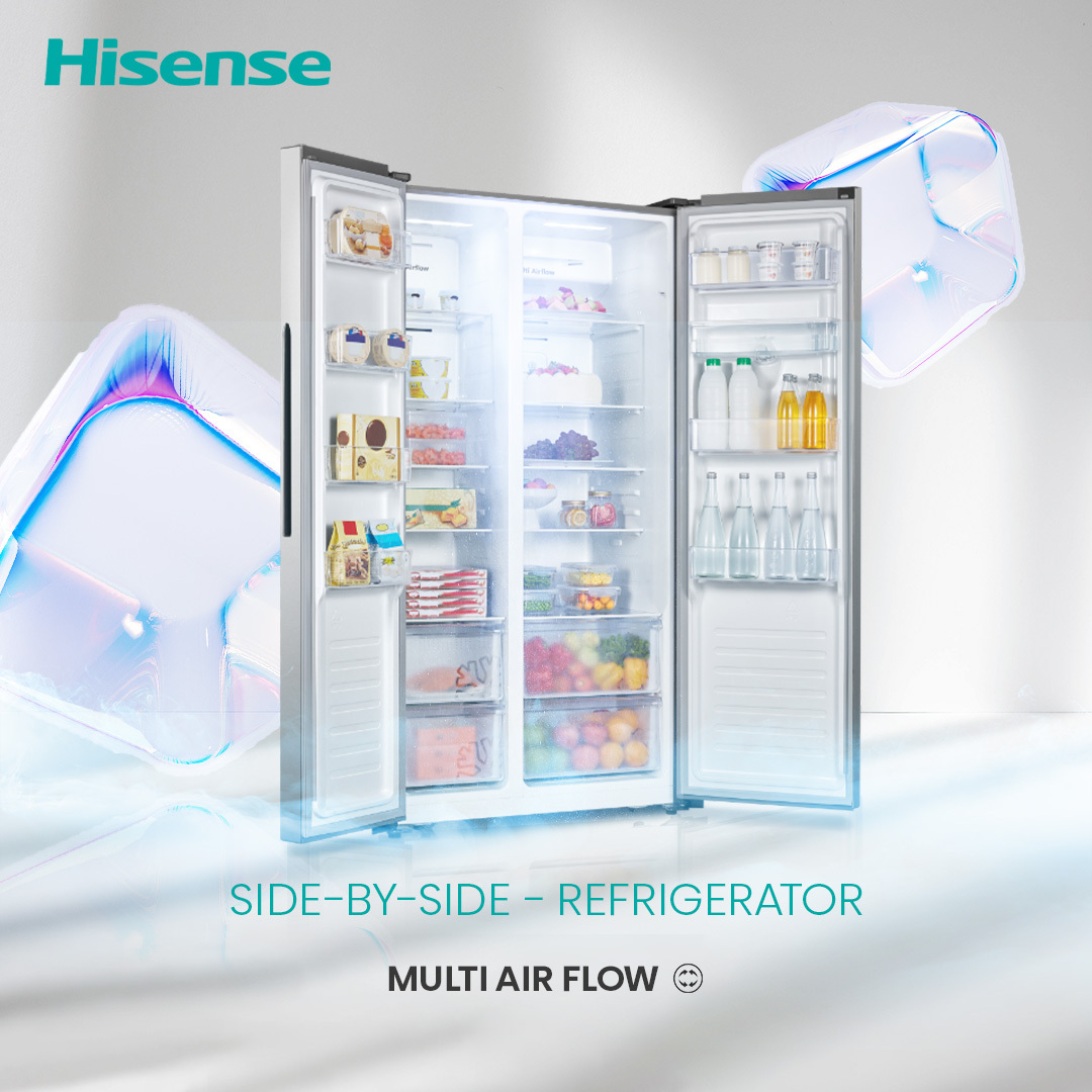 HisenseME's tweet photo. Keep your food chilled to perfection! 👌
Thanks to the Hisense Refrigerator you can get even cold air distribution and an optimum temperature throughout your fridge and freezer. 🌬
Cool in every corner! ✨
#Hisense #HisenseME #Refrigerator #MultiAirFlow https://t.co/SjGfoeizvQ