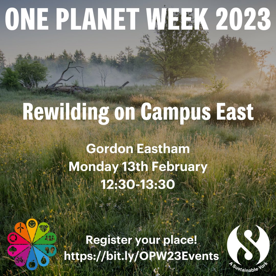 UoYsustain's tweet photo. 👀 The OPW23 calendar for Mon 13th:
12:30 Rewilding on Campus East. Gordon Eastham
13:30 Guided walk
18:00 Living Sustainably in N Yorks 11,000 years ago - @MesoPip Steph Piper
19:30 Glasshouse Quiz
Book your free places:
https://t.co/jMzAOeDFQo https://t.co/G2MC7Ul2GT