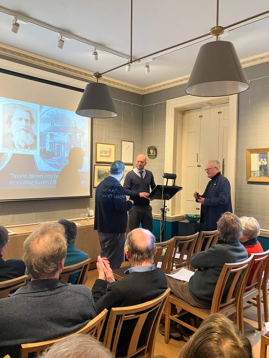 ruskinsociety's tweet image. Congratulations to Dr Stuart Eagles @A_Ruskinian &amp;amp; Prof Robert Hewison @RuskinToday who were awarded an honorary membership of The Ruskin Society. As a token of their status they received a walnut paperweight personally cast from pewter by our chair Dr Marcus Waithe @MJWaithe