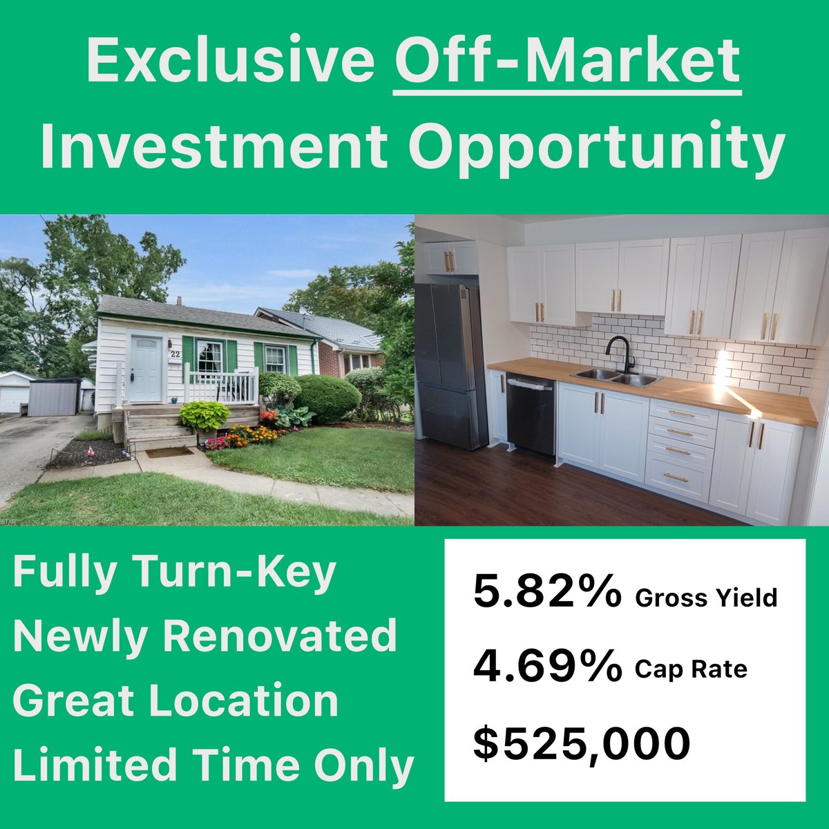 konfidis's tweet photo. Calling all Ontario SFR Investors. Turn-key investment opportunity available for a limited time in London, Ontario.  Newly renovated, great location and an amazing return profile.  Don't miss a chance to lock up this property before it's generally available. #SFR #OntarioRE https://t.co/iGDAaO2DGr