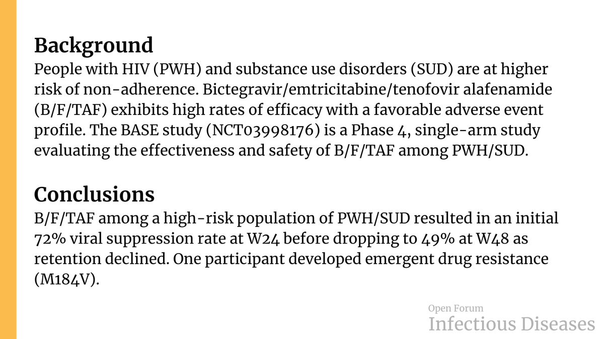 OFIDJournal's tweet photo. Effectiveness and Safety of Bictegravir/Emtricitabine/Tenofovir Alafenamide in Patients with HIV-1 Infection and Ongoing Substance Use Disorder: The BASE Study

✅ Just Accepted
🔓 Open Access
🔗 https://t.co/4Vu2T7KKCq https://t.co/daJVbMuq2M
