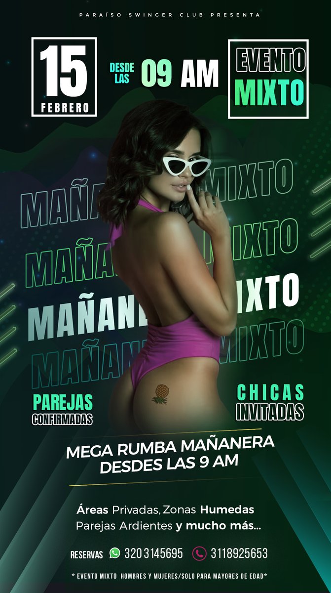 SwingerParaiso's tweet photo. 🌟MIÉRCOLES 15 DE FEBRERO 🌟 Ven y disfruta del mejor ambiente SW en el paraíso🔥😈 hermosas invitadas💃🏻y varías parejas confirmadas👩🏻❤️👨🏻. Excelentes zonas húmedas 📲3118925653✅Reserva AHORA #HMH #SWINGER #SW #SEX #MHM #PARAISO #añonuevo #party #rumbasw https://t.co/0XHs4cQ4GH