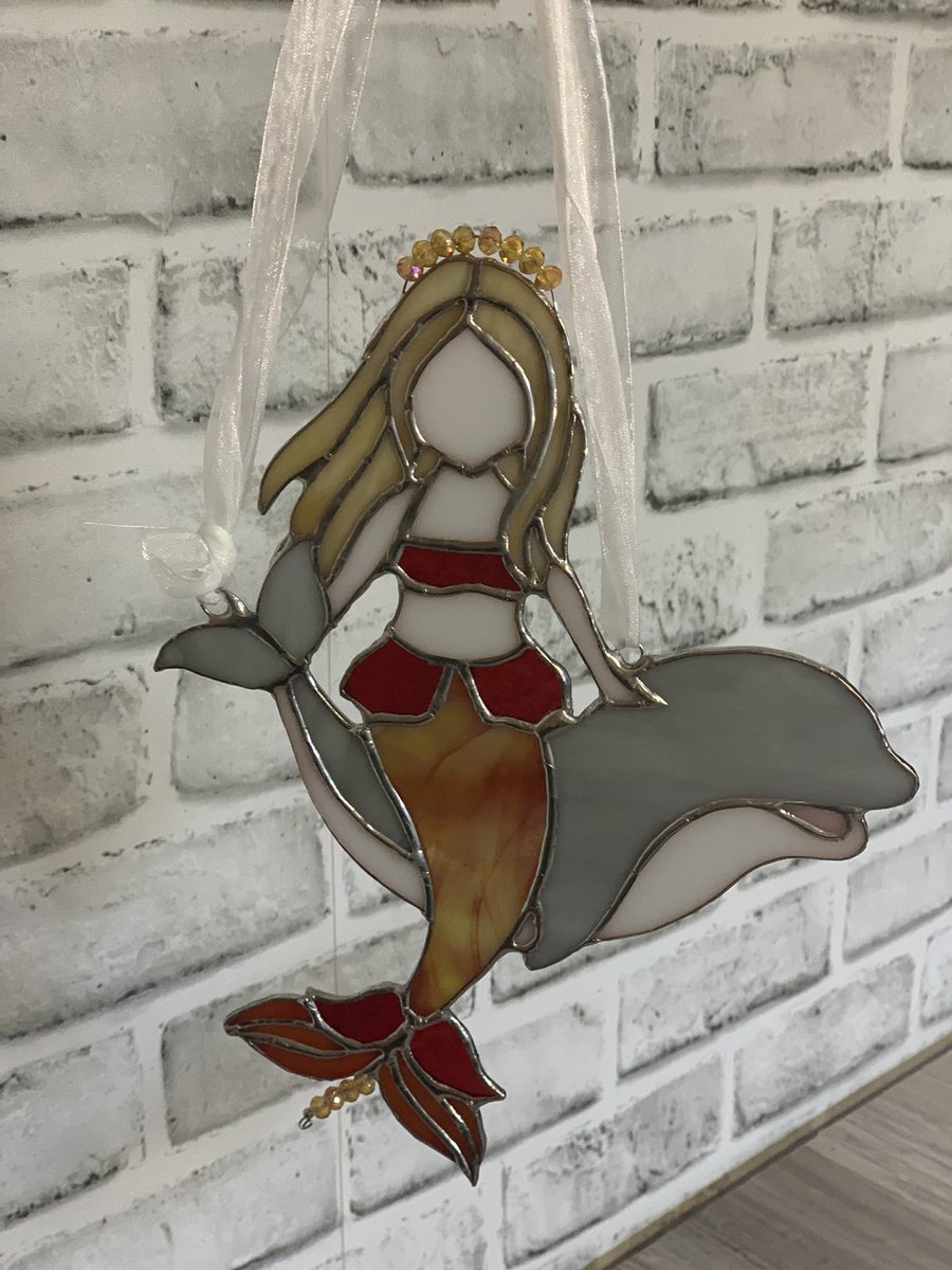 StainInMyGlass's tweet image. #mermaidart, #stainedglass