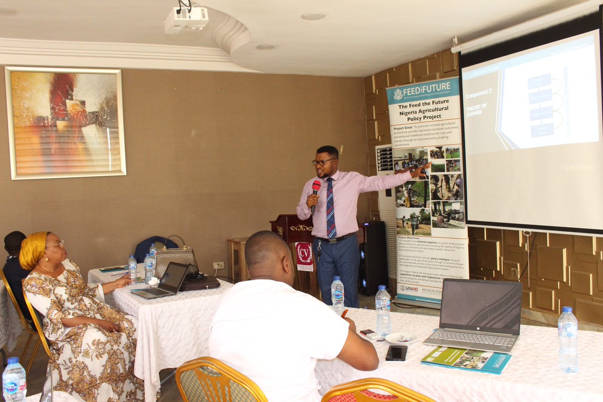 IFPRI_Nigeria's tweet photo. This week, @IFPRI_Nigeria is leading a capacity building workshop under the @USAID #FeedtheFuture #Nigeria project targeted at training @FmardNg policymakers on developing a specific monitoring, evaluation &amp; learning system to support the implementation of the #NATIP2022 policy. https://t.co/Ks6faiPujF