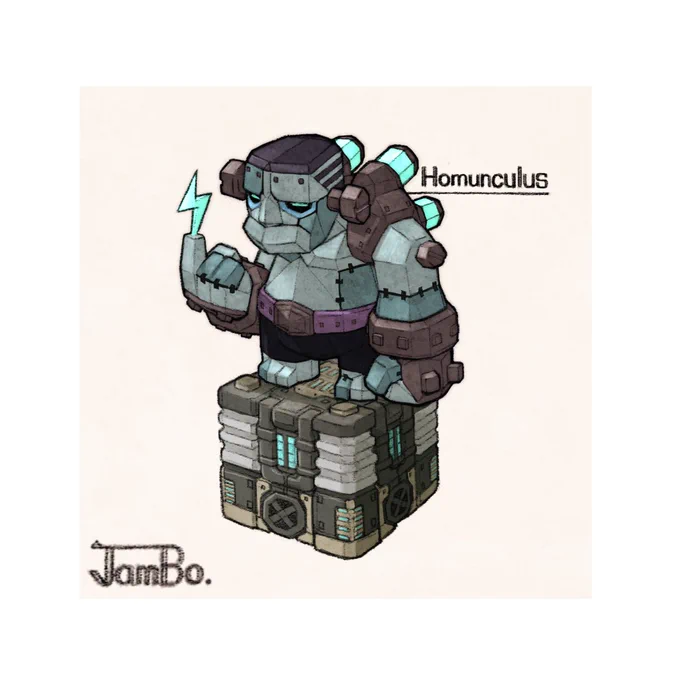 Homunculus. 電気属性の人造人間...改修及び土台制作。ごついキャラも楽しい! 