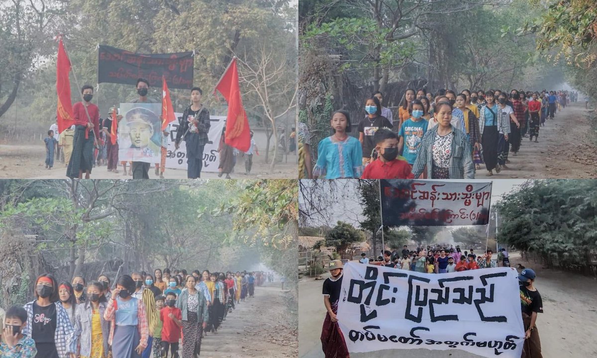 AugustMoe11's tweet photo. An anti-coup revolutionary strike somewhere in Sagaing region.

#2023Feb13Coup #WhatsHappeningInMyanmar https://t.co/9OKHBkBgxU https://t.co/PF6MGr5aMj