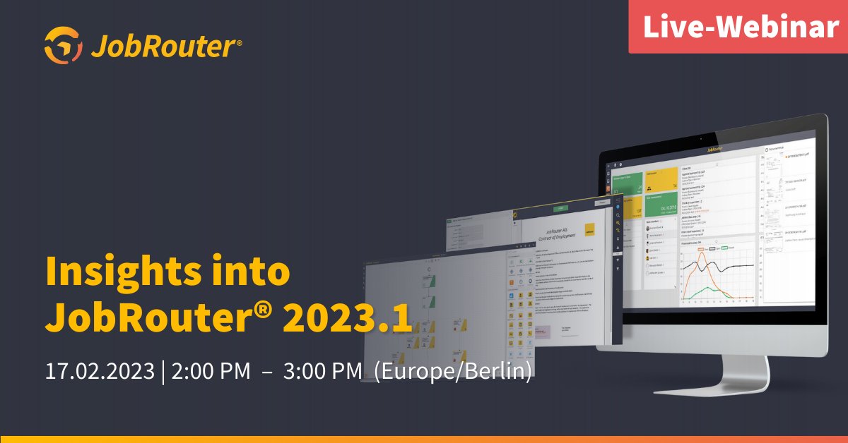 It is already the middle of the first quarter of the year: Our new release is coming soon. What can you expect in JobRouter® 2023.1?
Learn all about that in our #Webinar!
Don't miss it and register now 👉 bit.ly/40TAeB2