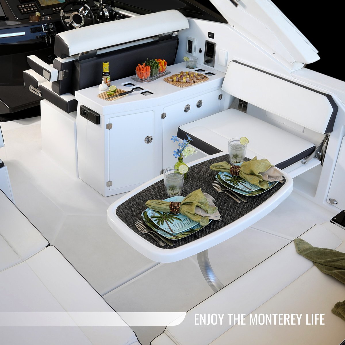 Have a good time out on the water, and on board! A peaceful dinner on a Monterey is always a good idea: montereyboats.com