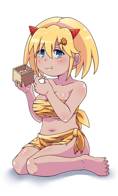 今更ですが、節分用の線画に色を塗りました。
うちの浅羽那々ちゃんです。豆美味しい! 