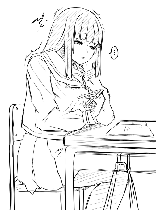 授業中に涼しい顔してチクニーするノーブラ登校女 