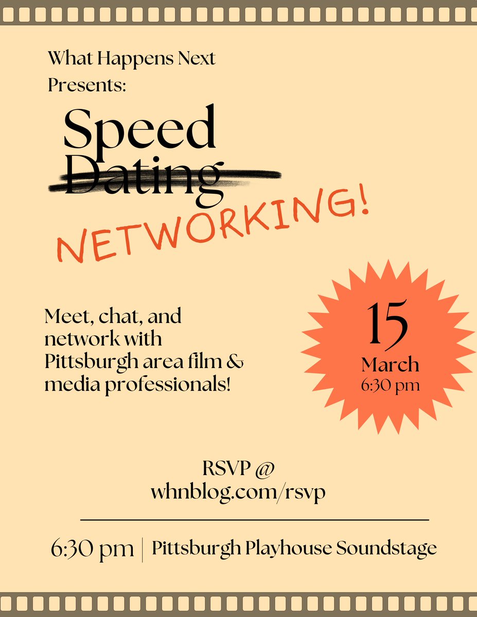 WHN_blog's tweet photo. We are hosting another event for Point Park cinema, screenwriting, and animation students! Speed networking with local professionals and light refreshments provided, RSVP at https://t.co/rcBrz3KBW6 #whnblog #speednetworking https://t.co/wMEw2HCkid