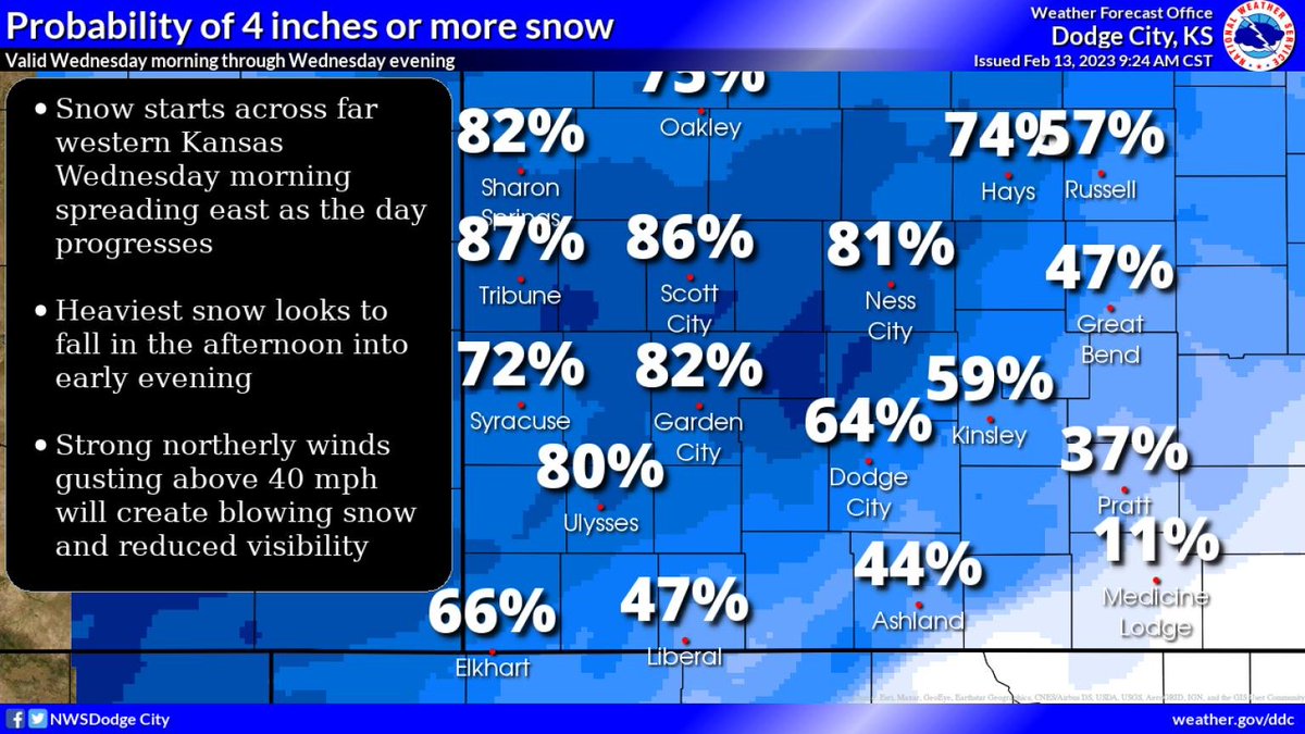 NWS Dodge City on Twitter "Snow will be expected Wednesday, starting