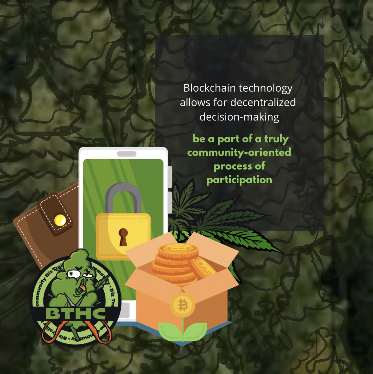 Experience the power of decentralization with BTHC. Our community is built on blockchain tech, which allows for decentralized decision-making and promotes organization, communication, and transparency. Join us and be a part of a #nft community oriented process of participation.