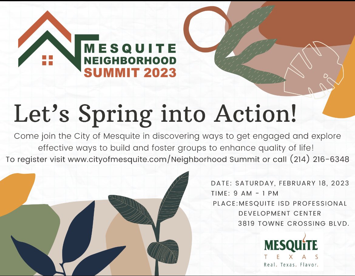 Our founder and board chair has been invited to be the keynote speaker at the Mesquite Community Neighborhood Summit on Saturday February 18th!  #communityaction #communityactivism #engagingcommunities