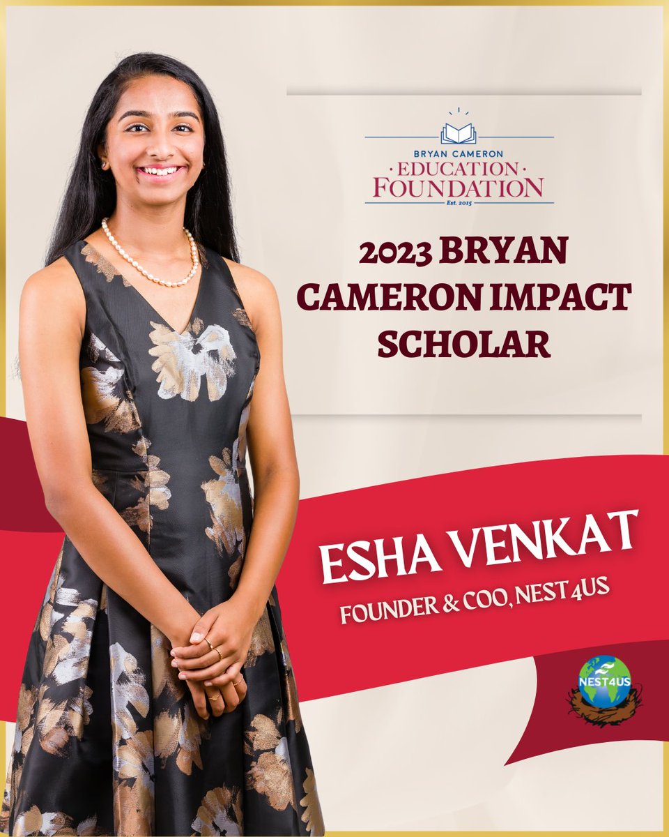 Congratulations to @LCPSOfficial and @BroadRunHS  student #EshaVenkat for your selection out of thousands of students as a @BCEFImpact 
#CameronImpactScholar - a 4 year #merit-based scholarship covering full tuition & educational expenses at any US university ! #NEST4US #loudoun