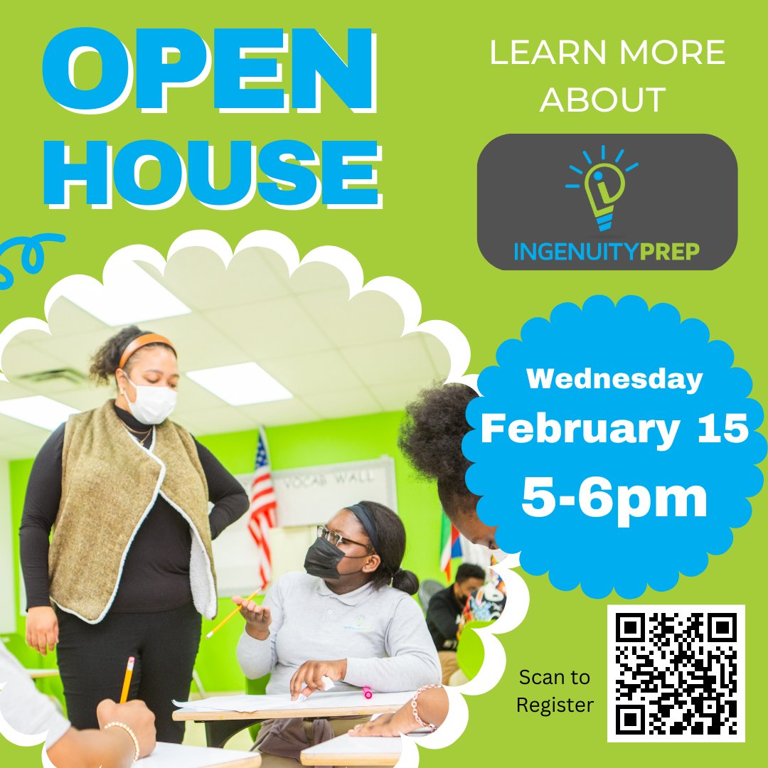 Do you have students in PK3 through 8th grade? Join our principals and staff on Wednesday, February 15th at 5pm to learn about Ingenuity Prep and answer any questions you have #ward8schools #dcpcsb  #dccharterschools  #ingenuityprep  #dcprek3  #dcearlychildhood #dcpreschool