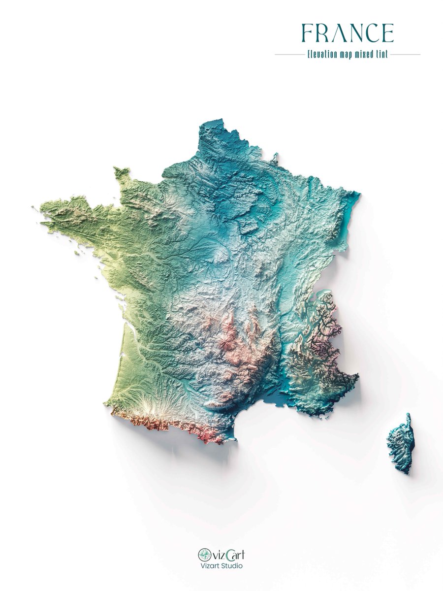 hellovizart's tweet photo. Mixed elevation tint of France.
France was one of our first maps we did and at the end of 2022 we have renewed the whole catalog.

What we want to do in the coming weeks is a map of Paris. So if you have always wished for a map of Paris: we are coming.

#france #maps #b3d https://t.co/CEoWShiiyX