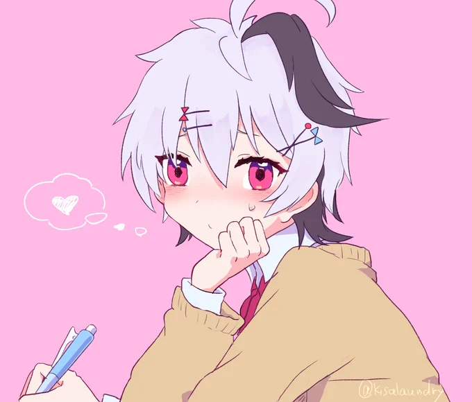 バレンタインなので隣の席から見つめてくる花ちゃんをどうぞ #ふらわ〜と 