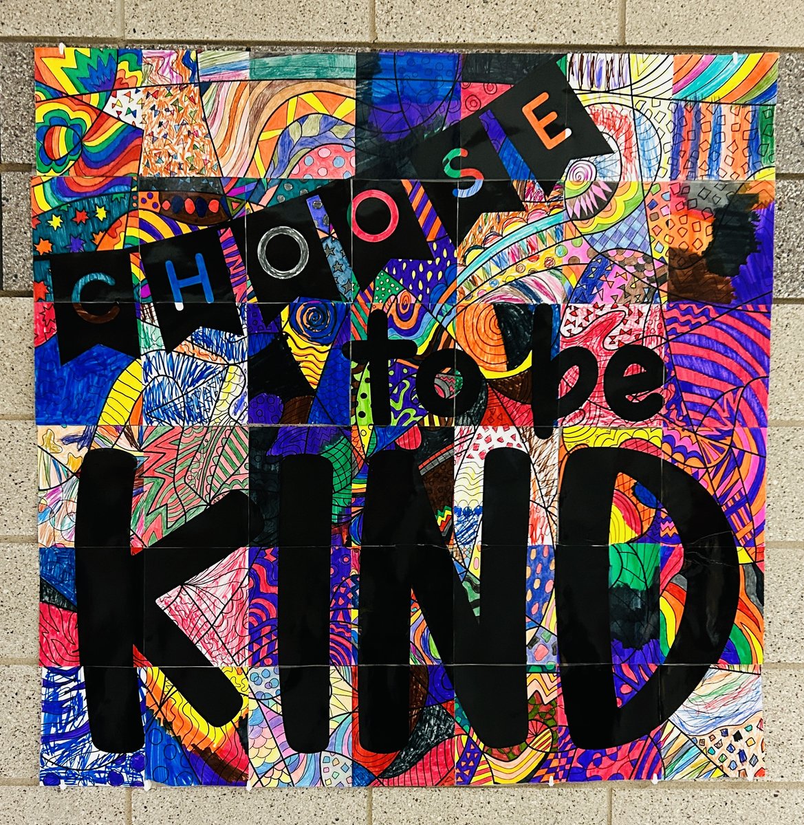 TheFoleyFalcon's tweet photo. How cool is this?! The students of Mrs. Kemmy's room have been working hard on a Choose to be Kind poster for their hallway. Each student colored a couple pages and together they "Choose to be Kind!" https://t.co/5UcLJoICNp