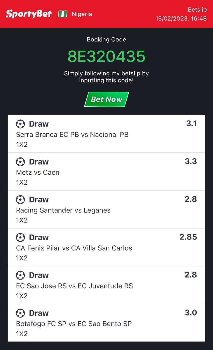 6/6 FT X - 700 odds

🔞

- 8E320435

N:B:  Predictions not fixed #StakeResponsibly