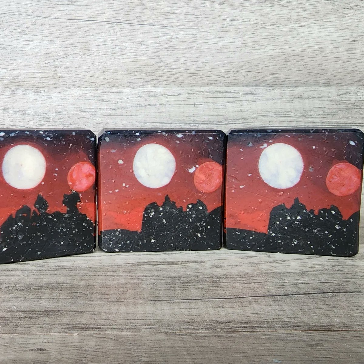 ShadowluxSoap's tweet photo. Moon's haunted. Did I make a soap depicting Ruidus and Catha over Jrusar? Maybe. https://t.co/YKdmarGVOi