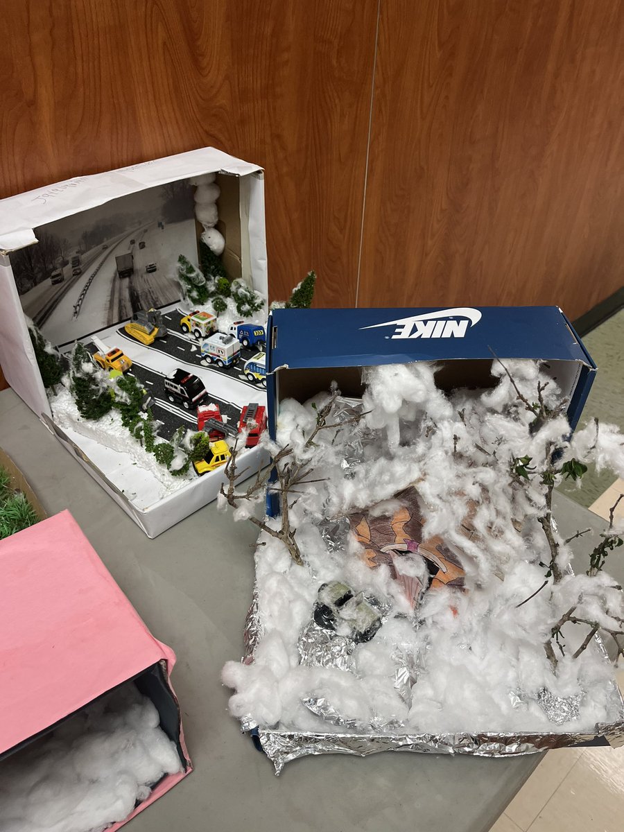 Growing_In_3rd's tweet photo. My students BEGGED, and I mean BEGGED, to complete a wild weather diorama.  They are coming in this week and I am AMAZED at the creativity, time, and materials put forth to complete the project.  Look😃 @AthertonES @HISD_ElemSci @HISDElementary2 @HoustonISD https://t.co/Nw5fvRmSAm