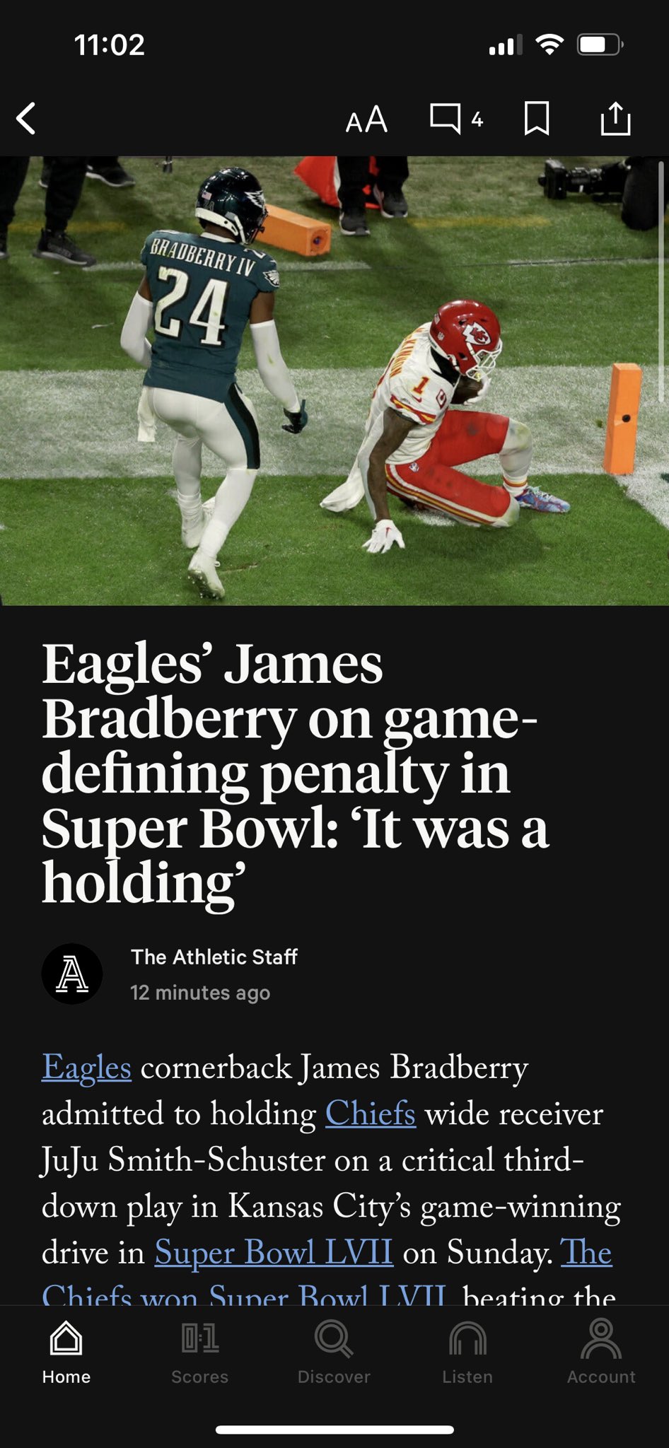 SB LVII on Twitter "ProFootballTalk The player who got called for it