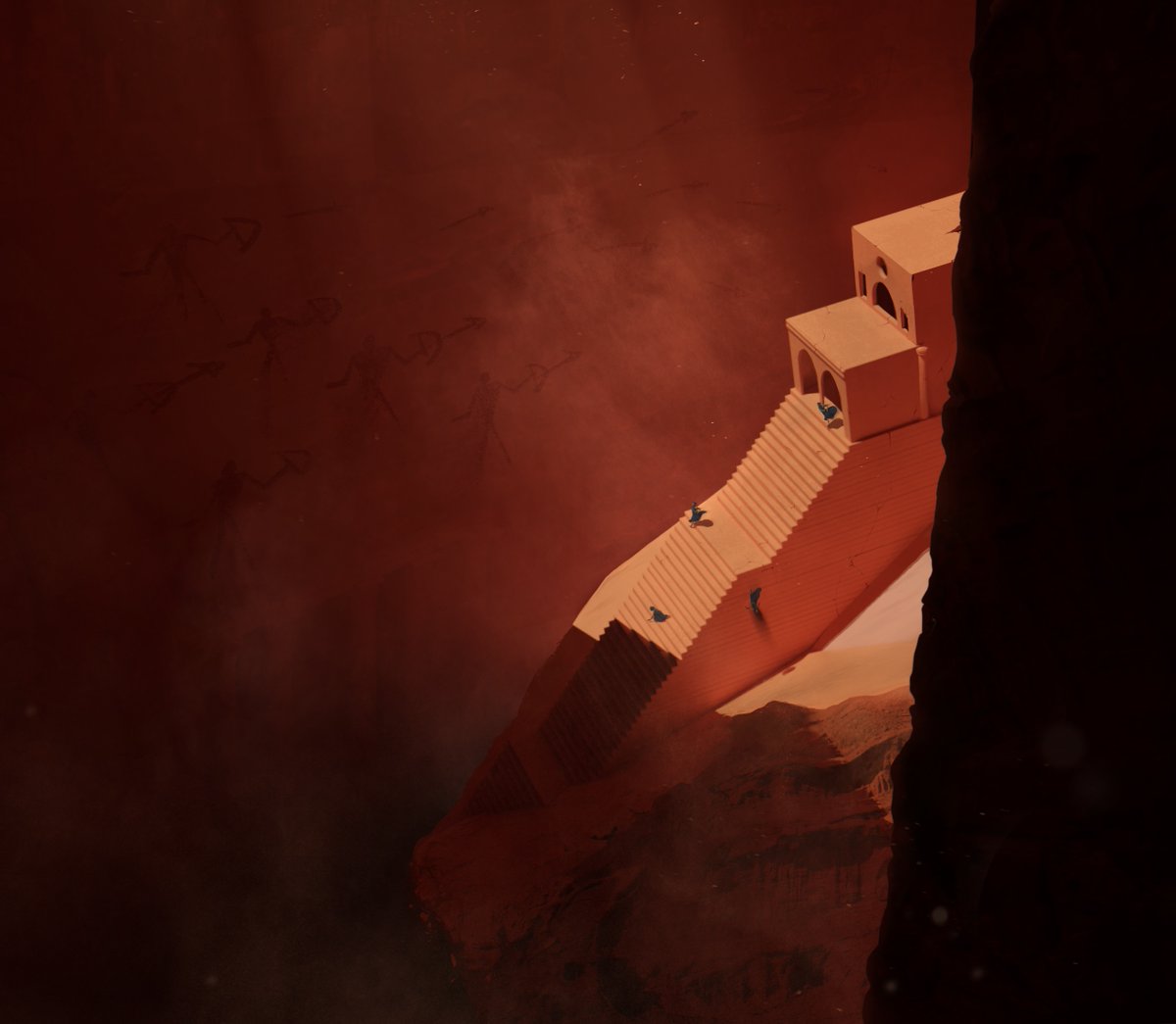 PCAGameArts's tweet image. Beautiful concept piece by student Rachel Miller. The task was to explore painting over 3D and lighting with the theme of desert temple.  artstation.com/rachelmiller6 #conceptart #3D #digitalpainting #gameart