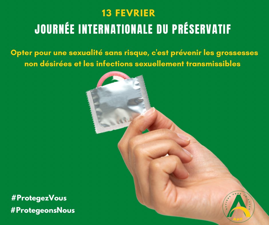 C’est la #JourneeInternationaleDuPreservatif. L'utilisation correcte du préservatif (masculin ou féminin) est un moyen efficace pour prévenir les grossesses non désirées et les infections sexuellement transmissibles.
#ProtegezVous 
#ProtegeonsNous