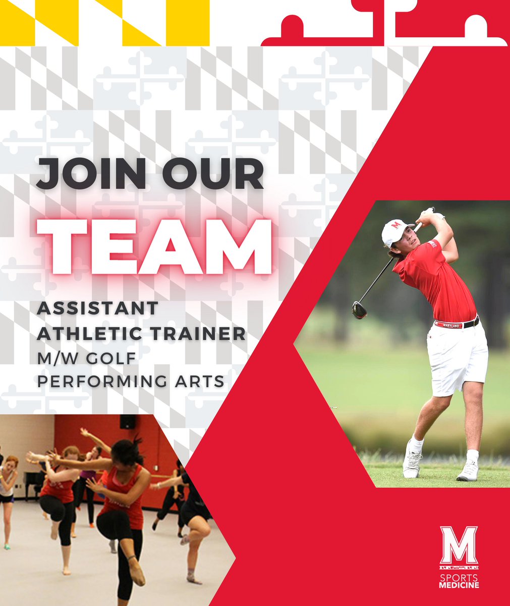 UMDSportsMed's tweet photo. Health care is EVERYWHERE! 

We're excited to announce another ✨brand new✨position providing services to our men's and women's golf programs as well as our performing arts department! 

https://t.co/K0HoSCFsYH

#SportsMedicine #AthleticTraining #GoTerps https://t.co/zOry6G9llo