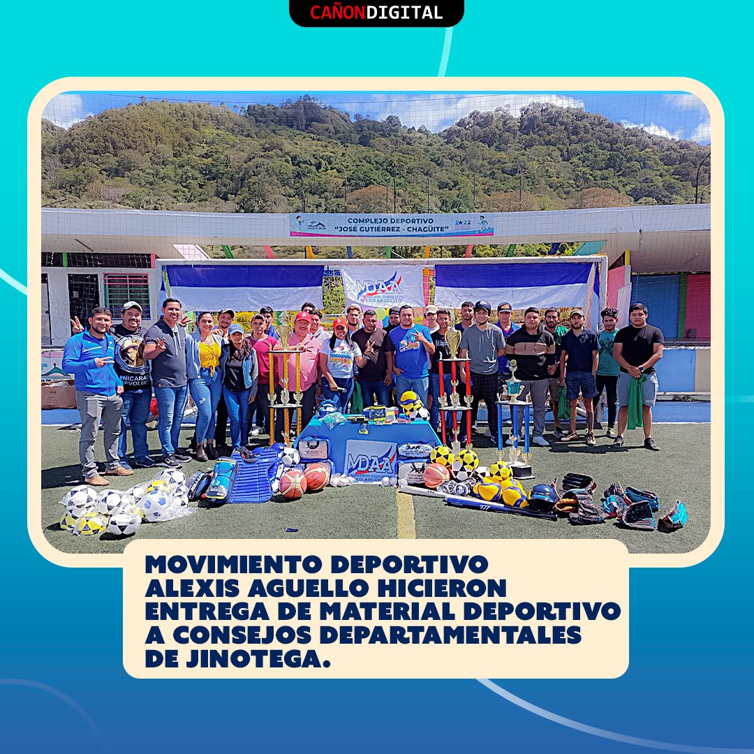 CanDigital2's tweet photo. Movimiento Deportivo Alexis Argüello y el IND realizaron entrega de material deportivo a Consejos Departamentales de Jinotega.

#Nicaragua 
#AmorEnGrande 
#MásVictoriasPuebloPresidente https://t.co/CE6BVqZp8z