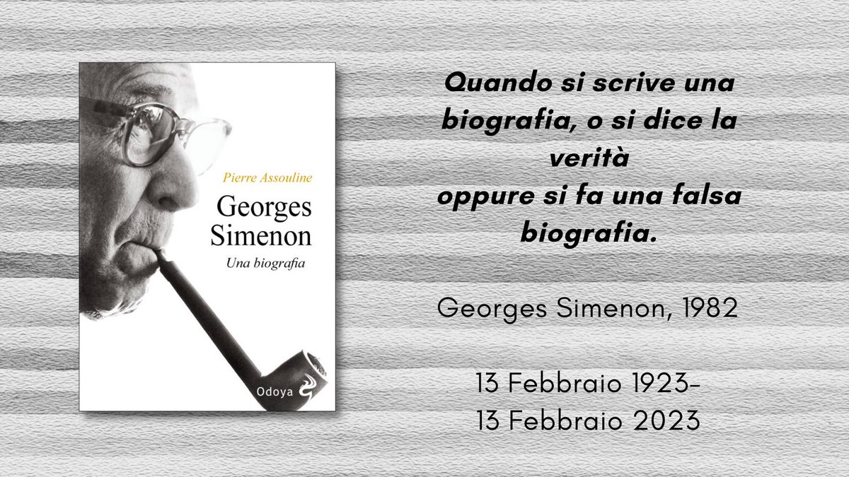 120 anni fa nasceva Georges Simenon.  
Consigliamo la bella biografia di <a href="/PierreAssouline/">Pierre ASSOULINE</a> 
(tradotta da Elena Montemaggi) dal nostro catalogo.
A questo link un estratto:
bit.ly/SimenonBiograf…

#Simenon120 #Georgessimenon #catalogodoya