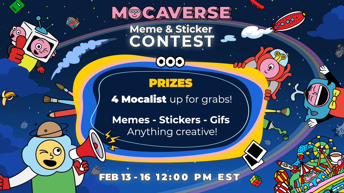 Meme and Sticker Contest for #MocaFam!🤡

The rule is simple:
Make @spacemanks laugh or smile with your meme/ sticker/ GIF, and you WIN! 

Steps:
1. Follow <a href="/MocaverseNFT/">Mocaverse (old account)</a>
2. RT + Tag #MocaMeme with your work
3. Submit to our Discord Memes channel
Discord:discord.gg/MocaverseNFT