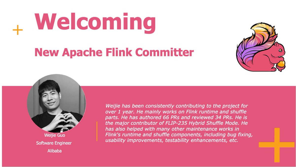 📣 We are happy to announce Weijie Guo as a new committer in the Apache Flink Project