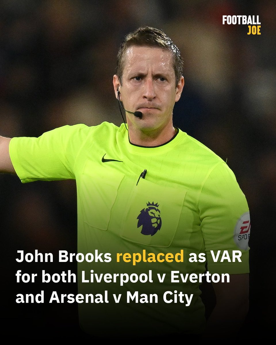 FootballJOE on Twitter " JUST IN John Brooks replaced as VAR for two