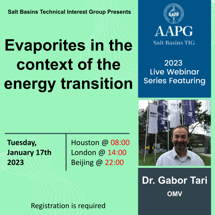 The recording of our first talk of the season, with Dr. Gabor Tari of OMV discussing the role of evaporites in the energy transition, is now live on our Youtube channel, available at the link below: 
youtube.com/watch?v=uqFwTC…