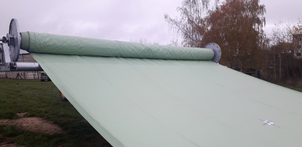 HueskerI's tweet photo. **OFFER** Bag Rolling System for temp storage of liquids such as separated slurry or digestate. This is a canx order and is available for a 1 off price. Includes the rolling system, 2 x 500m3 bags and 2 reels to store the bags on. Our offer today is £46000 exc VAT &amp; Shipping https://t.co/R5507JdUuf