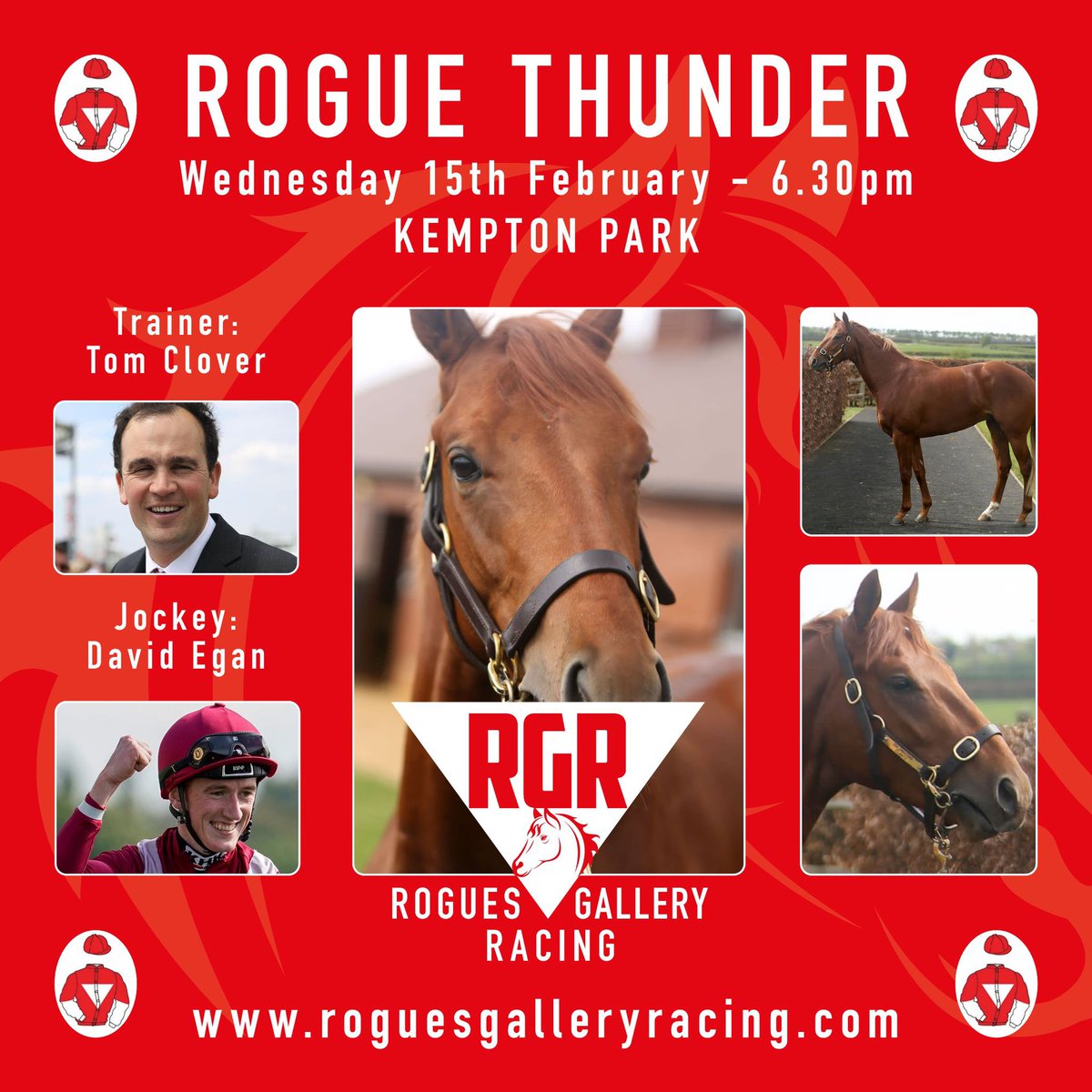 Roguesracing_'s tweet photo. #Thunder and #Force warning for Kempton on Wednesday!!!!
Firstly #RogueThunder runs @kemptonparkrace at 6.30pn ridden by @DavidEgan99
Then #RogueForce runs at 7,30 ridden by @Mitchelljack77
Both trained by @tomcloverracing
A #roguesgallery double perhaps? #bestsyndicate https://t.co/s9o0ZFzdXM