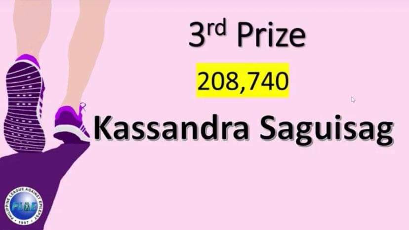 I Nailed it. 3rd.
#epilepsywarrior #aspiretoinspire #epilepsyAdvocacy   
#epilepsy #Epilepsyvlogger #10daystepchallengeforepilepsy #EpilepsyAwareness #PhilippineLeagueAgainstEpilepsy  #InternationalEpilepsyDay
#PLAE