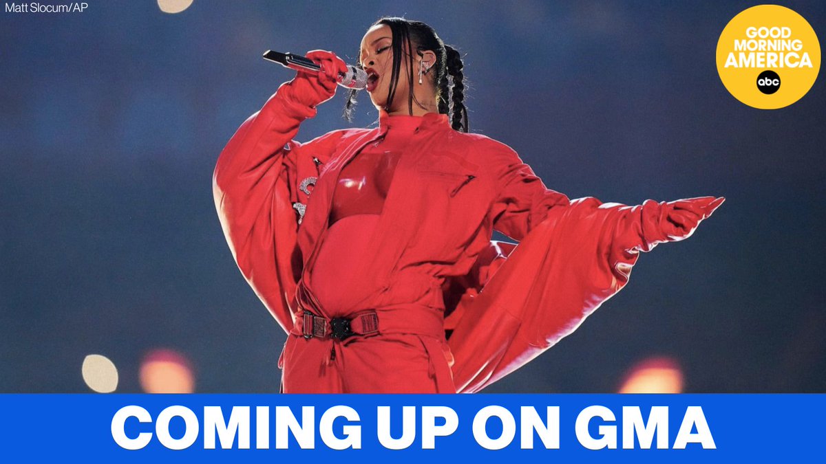 TeamOfRihanna's tweet photo. 🚨 Rihanna will be on Good Morning America. 

"What’s next for Rihanna after the highly-anticipated halftime show? We sit down with the pop superstar, coming up!" https://t.co/AzYkR430mt