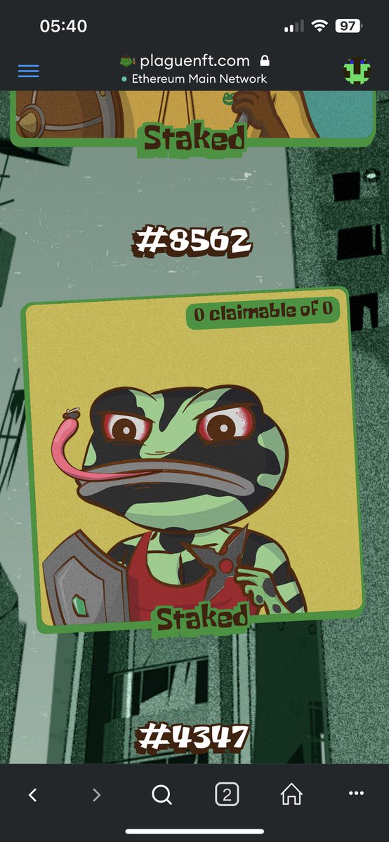 pdub91686's tweet photo. Just swept 2 more @ThePlagueNFT and got my 3 frogs 🐸 staked now. 🥩 
#Ribbit #ThePlagueNFT #Frogs https://t.co/nKsYgzpAtl