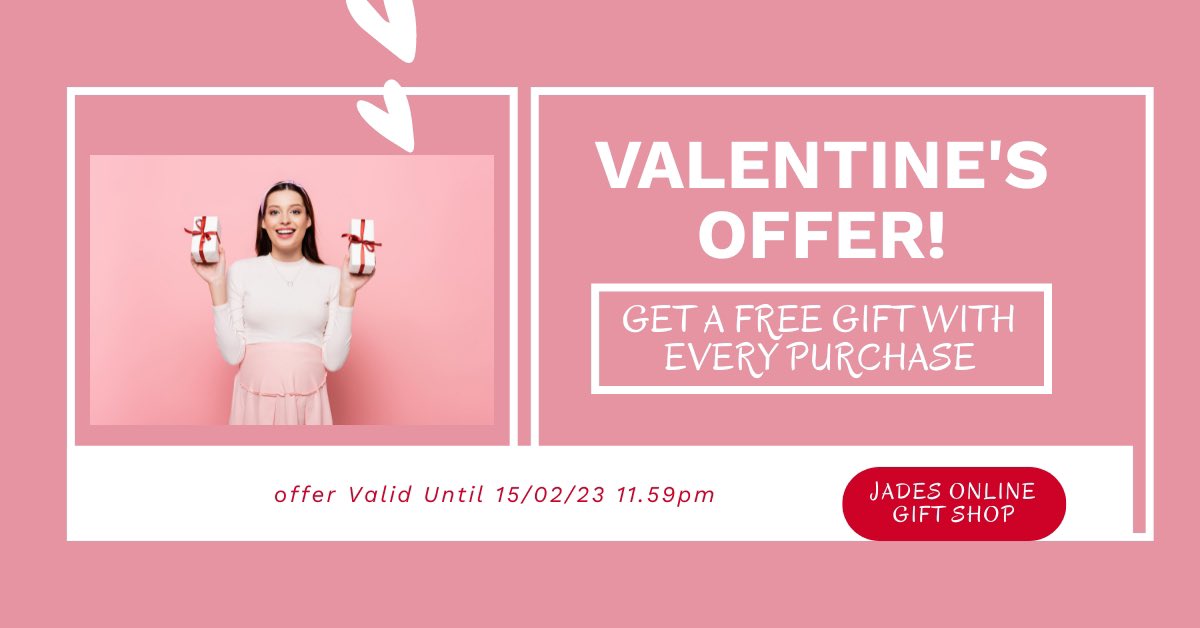 Here at Jades we have decided to Embrace Valentines Day and Spread Some Love, So With Every Purchase From Today until Wednesday We Will be Popping a Little Gift In with your Orders!! 
jadesonlinegiftshop.myshopify.com

#jadesonlinegiftshop #Freeukshipping #valentines #freegift #Offer #gift