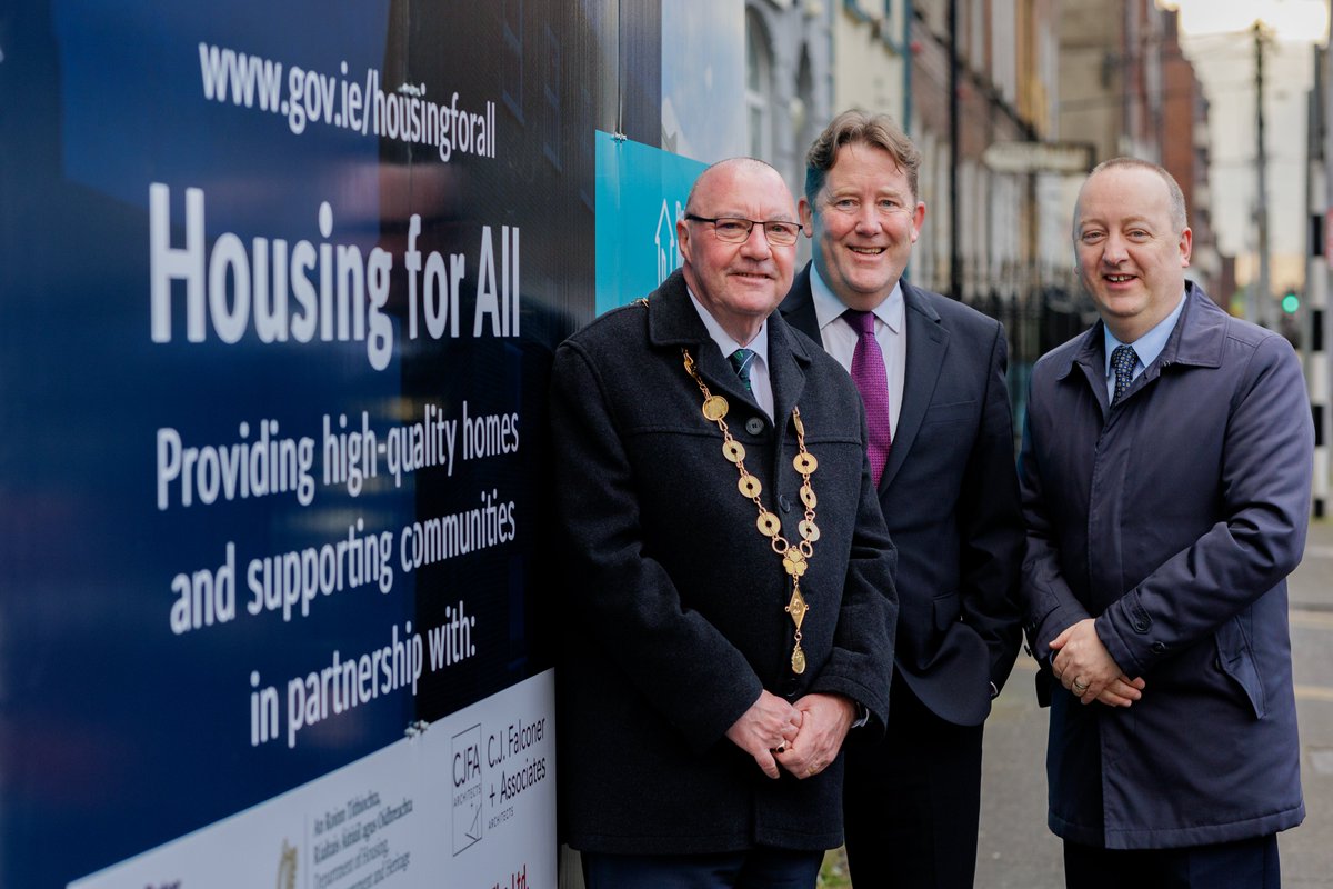 PMVTrust's tweet photo. This morning @DarraghOBrienTD officially launched construction work on our latest regeneration project in Limerick City. The project will see the redevelopment of a former OPW building into 12 one-bed apartments for people on the local housing waiting list https://t.co/e8wn7JSI29 https://t.co/VKY5lOiIy4
