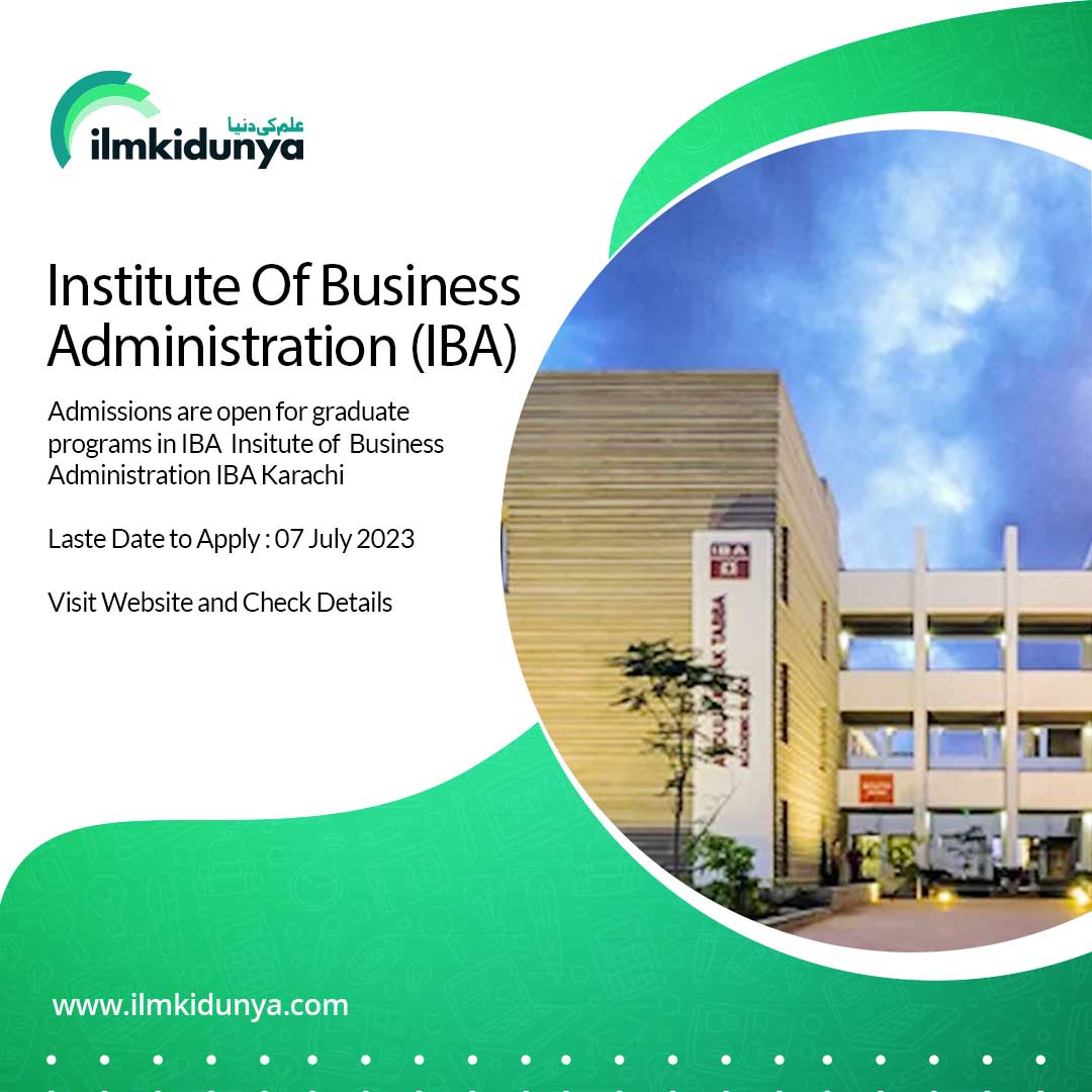 ilmkidunya's tweet image. Admissions are open for Graduates Programs in IBA 
Insitute of  Business Administration IBA Karachi

Visit Website and Check Details:
ilmkidunya.com/colleges/insti…

Join our Whatsapp Group for MBA Latest Updates:
chat.whatsapp.com/FadJihLJfn8LeG…

#IBA #IBAkarachi #MBAAdmissions