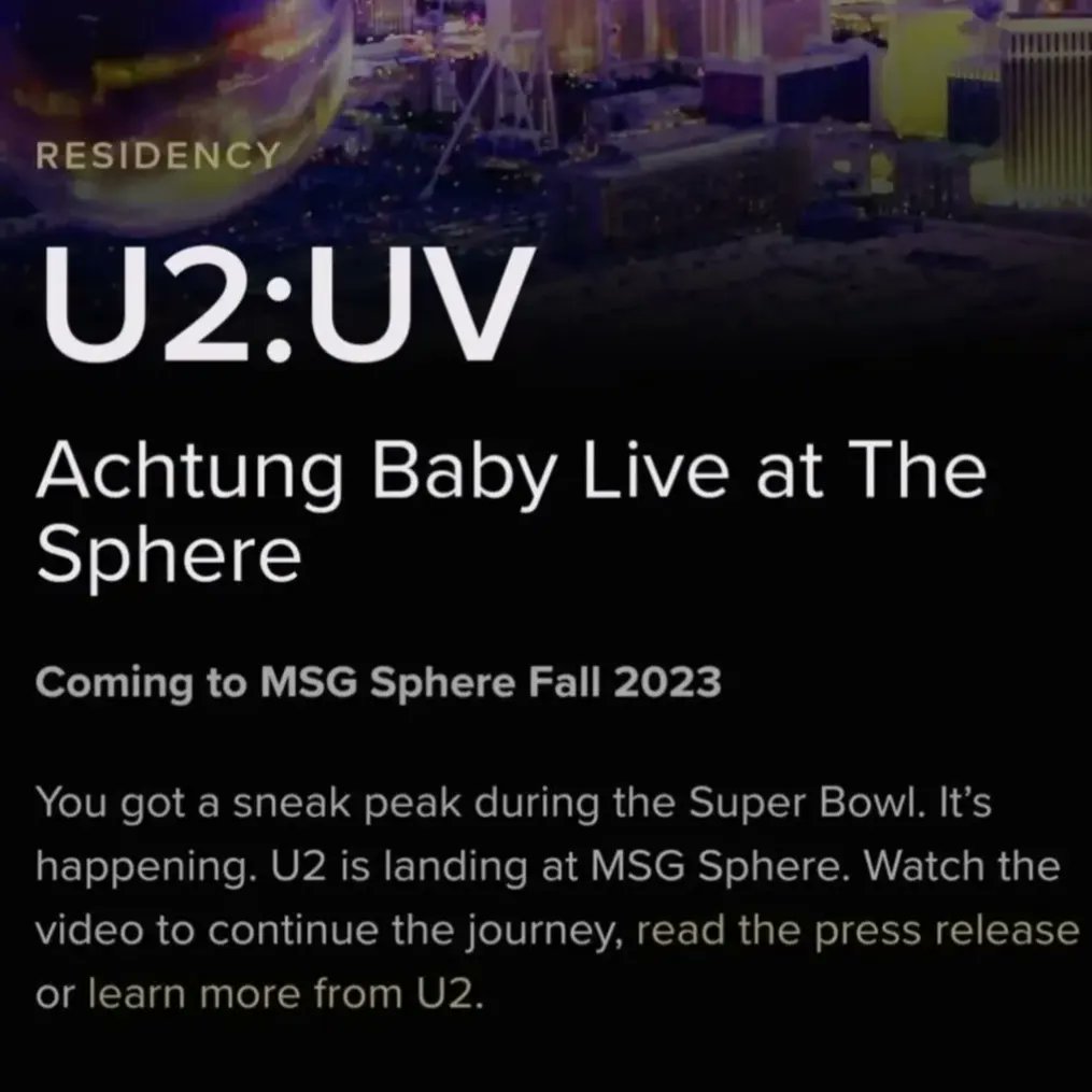 U2MDR's tweet photo. U2 anuncia conciertos en las Vegas sin Larry. Está confirmado. Será sustituido por Bram van den Berg. Para conseguir información sobre entradas y acceso Fan, https://t.co/xmlO0KPTR0 , @u2 y https://t.co/WyTerddoD3 https://t.co/yiktbdq5og